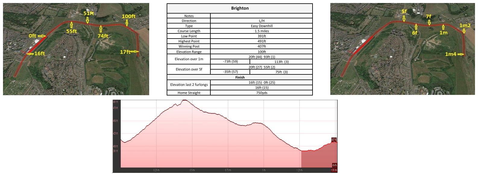 Click the image to enlarge in a new window Brighton racecourse map: flat course