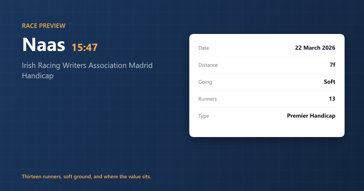 Naas 15:47: Irish Racing Writers Association Madrid Handicap (Premier Handicap)