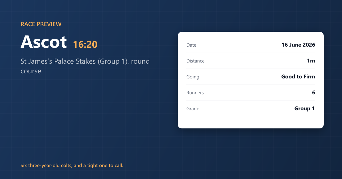 Ascot 16:20: St James's Palace Stakes (Group 1) (Rnd)