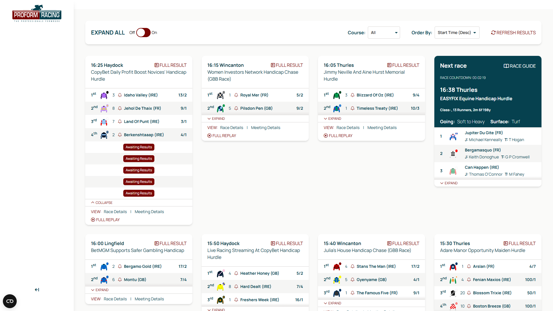 Proform Racing | Horse Racing Race Guides, Form And Ratings